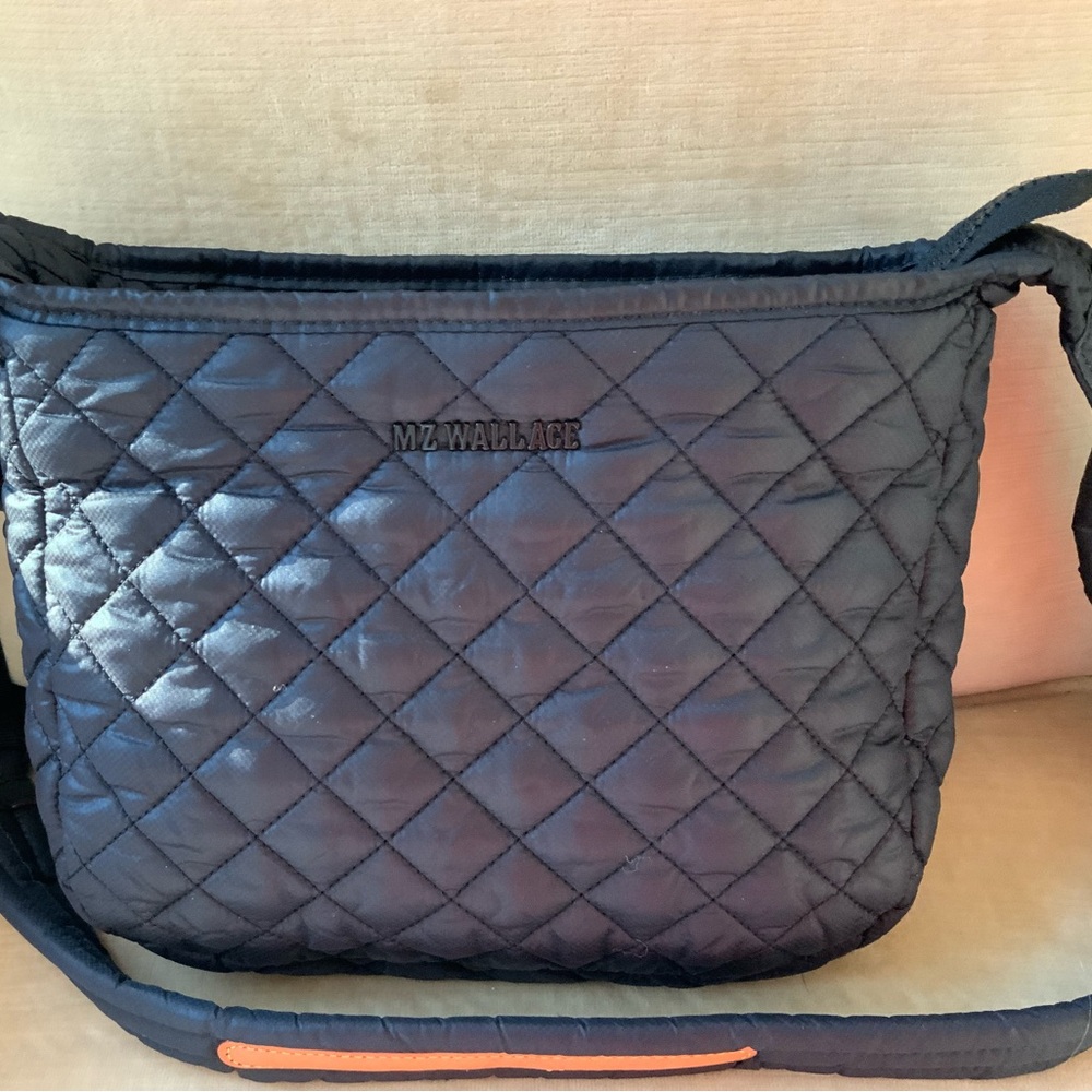 MZ Wallace Navy Quilted Crossbody Bag